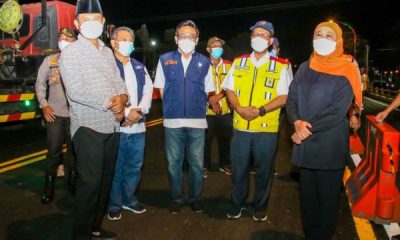Gubernur Jatim bersama Forkopimda Lamongan Cek Uji Kekuatan Jembatan Ngaglik 1 Lamongan sebelum Siap Operasi